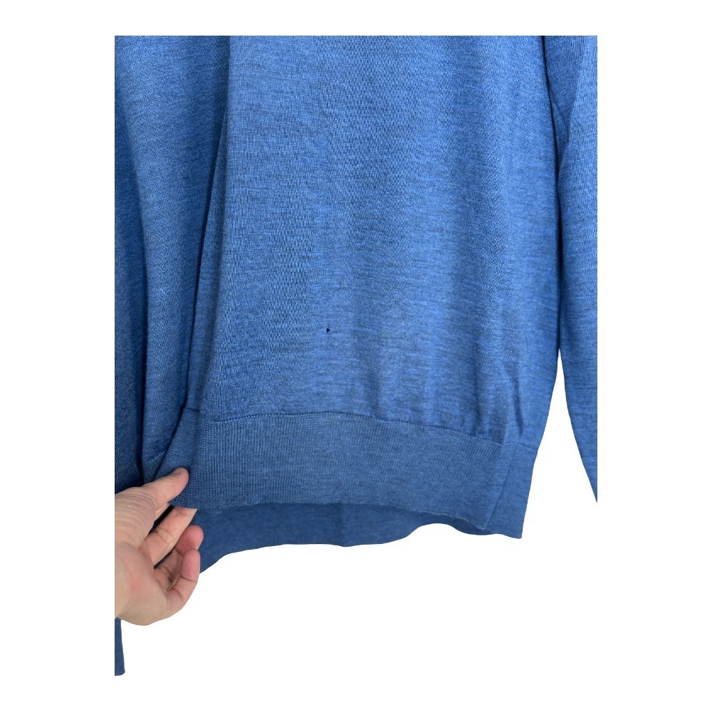 Polo Ralph Lauren Sweater Womens XL Blue Merino Wool V-Neck Custom Fit Pony Logo - Picture 5 of 10